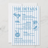 Invitation Cocktail de Fiançailles sur la Côte Bleu (Dos)