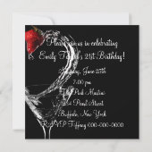 Invitation Cocktail de fraise Martini fête d'anniversaire (Dos)