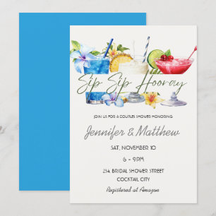 Invitation Cocktail de Fruits Sip Sip Hourra Baby Shower Coup