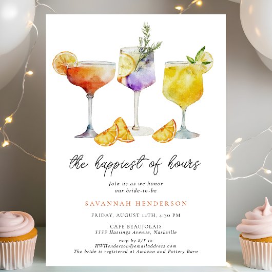 Invitation Cocktail de la plus heureuse des heures pour la do