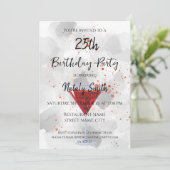 Invitation Cocktail de martini rouge sur fond blanc (Debout devant)