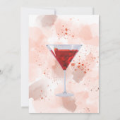 Invitation Cocktail de martini rouge sur fond blanc (Dos)