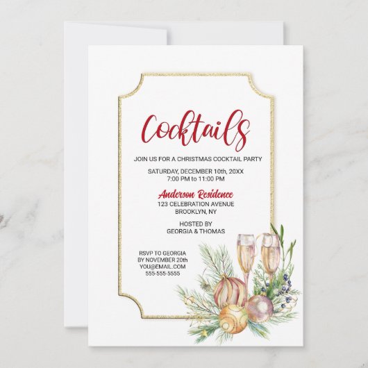 Invitation Cocktail de Noël (Devant)