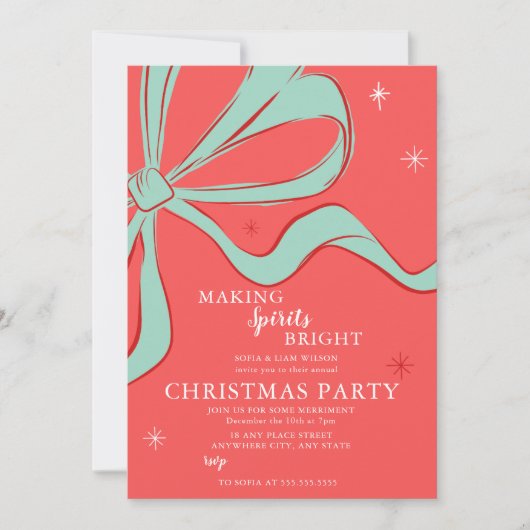 Invitation Cocktail de Noël à la main (Devant)