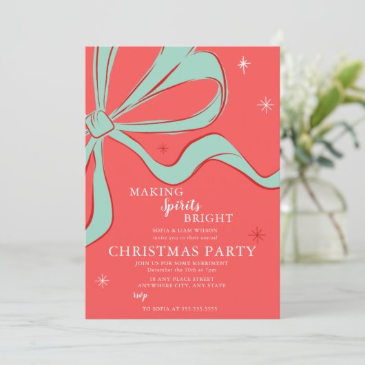 Invitation Cocktail de Noël à la main (Debout devant)