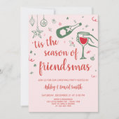 Invitation Cocktail de Noël à la main de Whimsical (Devant)