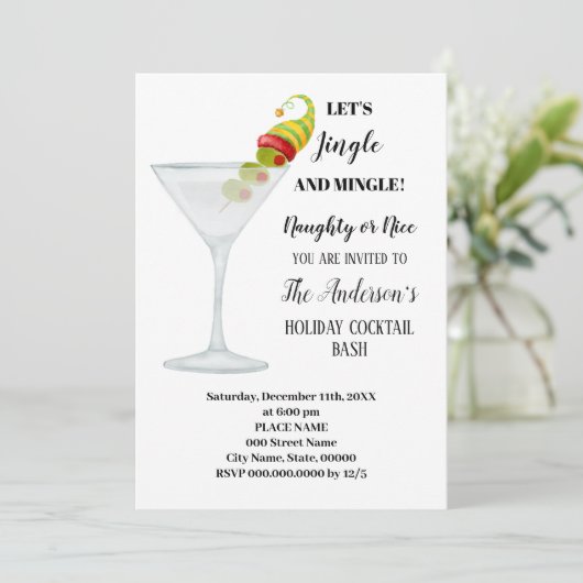 Invitation Cocktail de Noël annuel Bash (Debout devant)