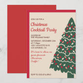 Invitation cocktail de Noël arbre géant classique (Devant / Derrière)