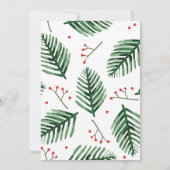 Invitation Cocktail de Noël Élégant À feuillage persistant (Dos)