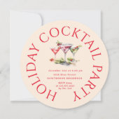 Invitation Cocktail de Noël et soirée élégante (Devant)