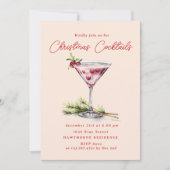 Invitation Cocktail de Noël et soirée élégante (Devant)