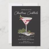 Invitation Cocktail de Noël et soirée élégante (Devant)