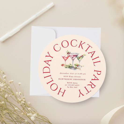 Invitation Cocktail de Noël et soirée élégante