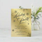 Invitation Cocktail de Noël Faux Gold Foil (Debout devant)