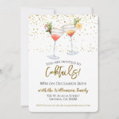 Invitation Cocktail de Noël Festive Boissons Party (Devant)