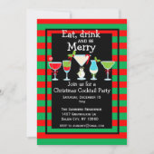 Invitation Cocktail de Noël Grilles Rouge Vert (Devant)