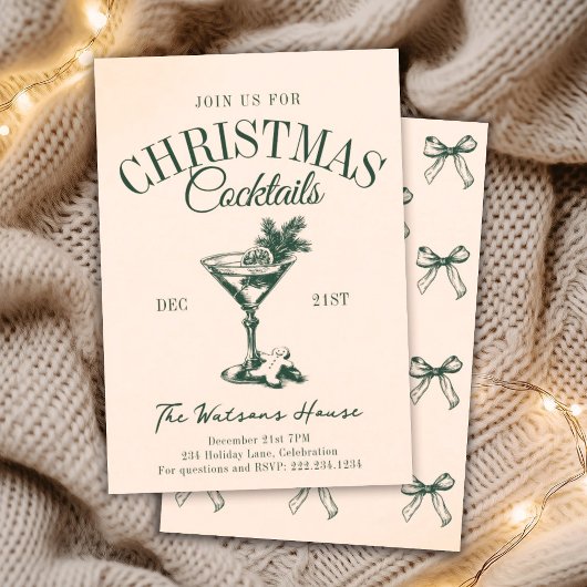 Invitation Cocktail de Noël Holiday Social Club