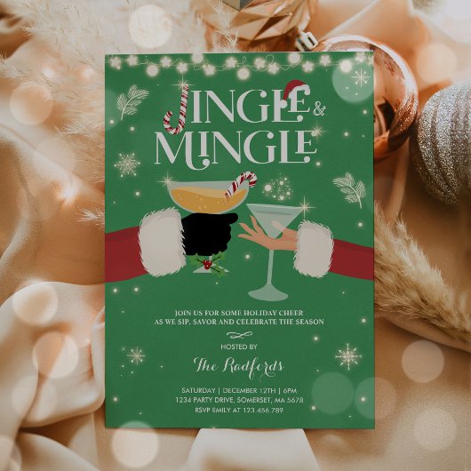 Invitation Cocktail de Noël Jingle Et Mingle
