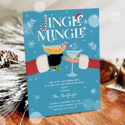 Invitation Cocktail de Noël Jingle Et Mingle