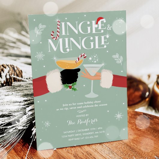 Invitation Cocktail de Noël Jingle Et Mingle