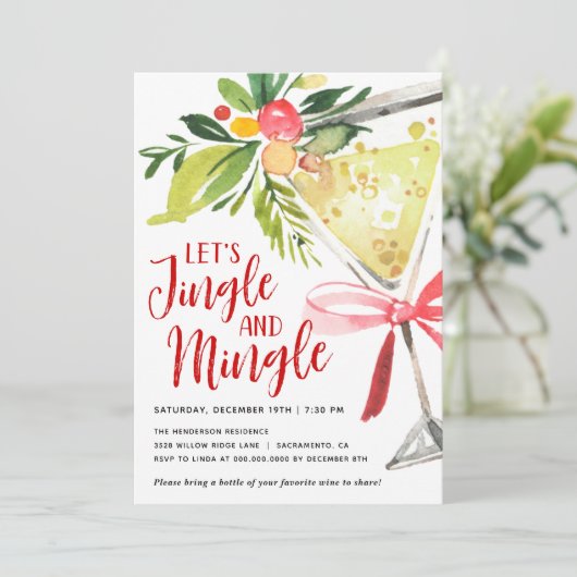 Invitation Cocktail de Noël Jingle et Mingle (Debout devant)