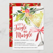 Invitation Cocktail de Noël Jingle et Mingle (Devant / Derrière)