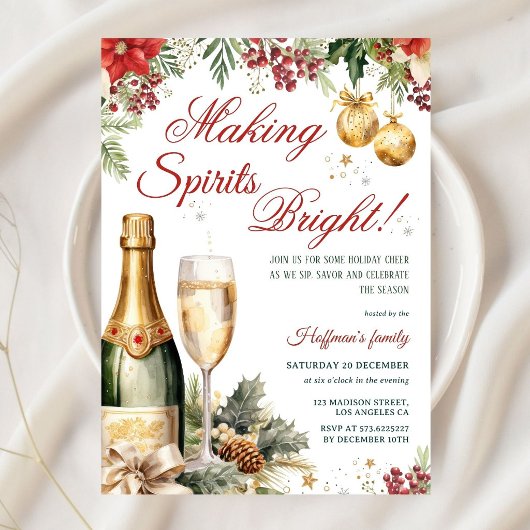 Invitation Cocktail de Noël Making Spirits Bright