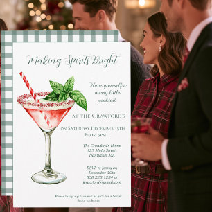 Invitation Cocktail de Noël Martini Fête de fin d'année