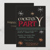 Invitation Cocktail de Noël minimaliste entreprise (Devant / Derrière)