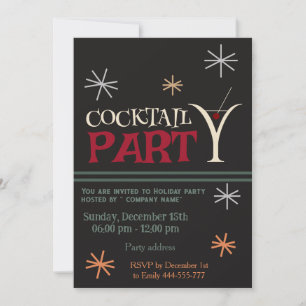 Invitation Cocktail de Noël minimaliste entreprise