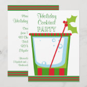 Invitation Cocktail de Noël Mistletoe (Devant / Derrière)