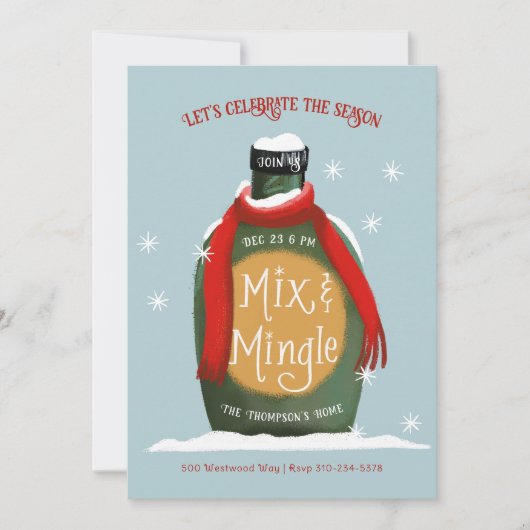 Invitation Cocktail de Noël Mix and Mingle (Devant)