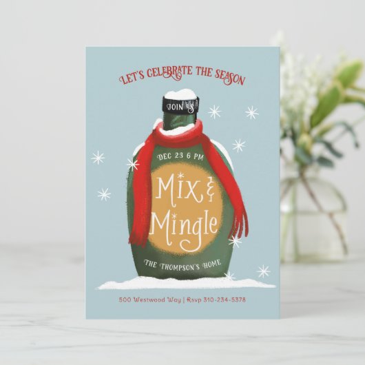 Invitation Cocktail de Noël Mix and Mingle (Debout devant)