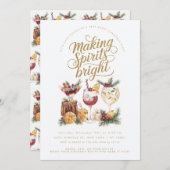 Invitation Cocktail de Noël Rendre les esprits brillants (Devant / Derrière)