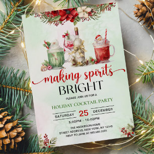 Invitation Cocktail de Noël Rendre les esprits brillants