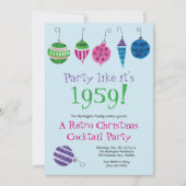 Invitation Cocktail de Noël Retro Fête Vintage (Devant)
