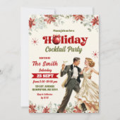 Invitation Cocktail de Noël Retro Vintage (Devant)