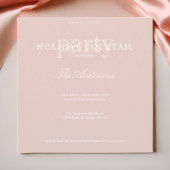 Invitation Cocktail de Noël Rose moderne