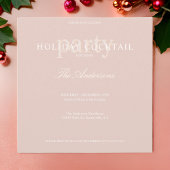 Invitation Cocktail de Noël Rose moderne