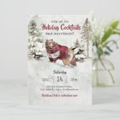 Invitation Cocktail de Noël rustique (Debout devant)