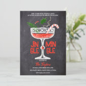 Invitation Cocktail de Noël rustique Jingle et Mingle (Debout devant)