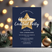 Invitation Cocktail de Noël Star Gold Navy Blue