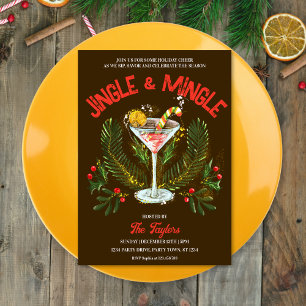 Invitation Cocktail de Noël Whimsical Jingle & Mingle