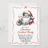 Invitation Cocktail de Noël Whimsical tiré à la main (Devant)