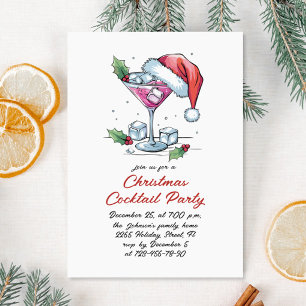 Invitation Cocktail de Noël Whimsical tiré à la main