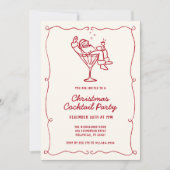 Invitation Cocktail de Noël Whimsical tiré à la main (Devant)