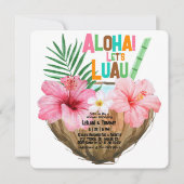 Invitation Cocktail de noix de coco Luau Douche Tropical Hawa (Devant)