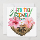 Invitation Cocktail de noix de coco Tropical Birthday Tiki Pa (Devant)