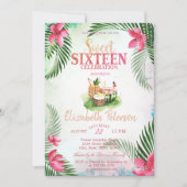 Invitation Cocktail de palme à fleurs tropicalesSummer Sweet (Devant)