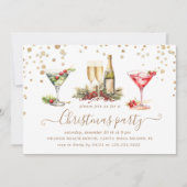 Invitation Cocktail de Parties scintillant de Noël (Devant)